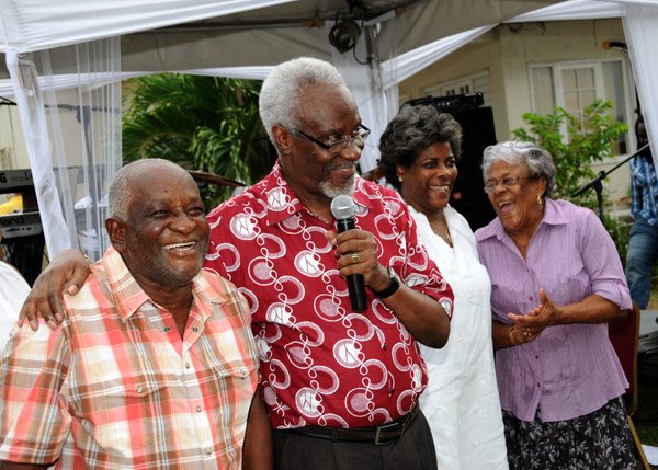 Winston Sill/Freelance Photographer
Debbie? Hamilton 50th Birthday Party, held at Ham Stables, Port Henderson Road, Portmore on Sunday September 8, 2013. Here are Debbie's father (left); PJ Patterson (second left); Debbie Hamilton (second right); and her mother (right).