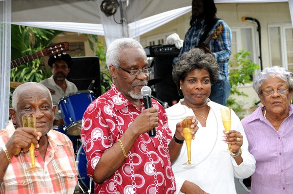 Winston Sill/Freelance Photographer
Debbie? Hamilton 50th Birthday Party, held at Ham Stables, Port Henderson Road, Portmore on Sunday September 8, 2013. Here are Debbie's father (left); PJ Patterson (second left); Debbie Hamilton (secvond right); and her mother (right).