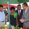 Farmers urged to learn  how to maximise technology (JIS story)                                                                                                                                                                                       Minister of Agriculture and Fisheries, Hon. Dr. Christopher Tufton (second right), having a word with President, Jamaica Agricultural Society, Glendon Harris (third right), as they examine products on display at the launch of the Denbigh Agri-Industrial and Food Show 2011, held on the lawns of the Ace Supercentre, White Marl, St. Catherine, on June 21. Others (from left) are:  President and Chief Executive Officer, Jamaica Broilers Group, Christopher Levy; Digicel?s Sponsorship Manager, Tahnida Nunes,  and  Senior Sponsorship Manager and Event Strategist, Jamaica National Building Society, Joy Bennett. The three-day event will be held from July 30 to August 1 at the Denbigh show grounds in May Pen, Clarendon, under the theme: ?Grow What We Eat, Eat What We Grow: Opportunity and Technology-driven Denbigh 2011?.