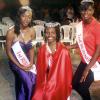 Christopher Surju Photo                                                   A beaming Miss Westmoreland, 23-year-old teacher Sharna-gay Brown is flanked by first runner up, Miss Trelawny, Renae McKessey (left) and second runner up, Miss Hanover, Natashia Kelly after being crowned National Farm Queen 2011 at the 59th Denbigh Agricultural, Industrial and Food Show  in May Pen, Clarendon on Saturday.