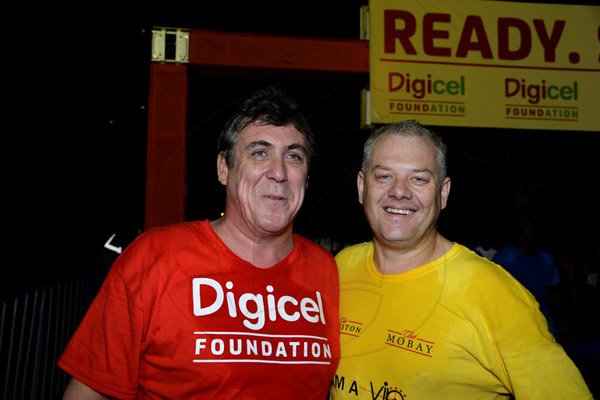 Winston Sill/Freelance Photographer
Digicel Foundation 5K Night Run/Walk and Concert, held on Ocean Boulevard, Downtown on Saturday night October 26, 2013. Here are Barry O'Brien (left), CEO, Digicel; and David Hall (right), former CEO, Digicel.