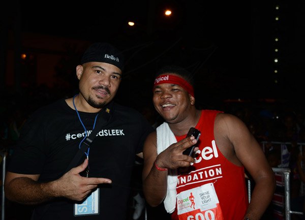 Winston Sill/Freelance Photographer
Digicel Foundation 5K Night Run/Walk and Concert, held on Ocean Boulevard, Downtown on Saturday night October 26, 2013. Here are Andrew Bellamy (left); and Digicel's Benjamin Simms (right).