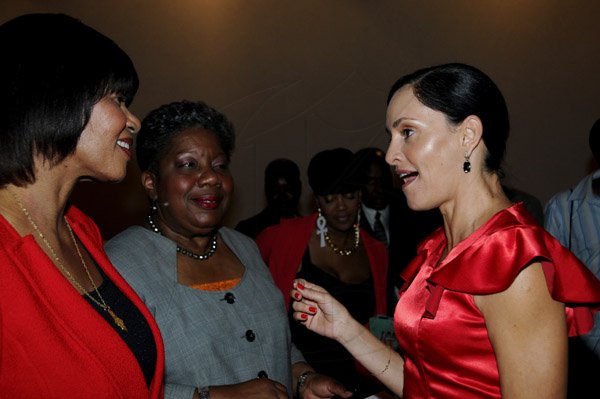 Winston Sill / Freelance Photographer
The Official Opening of Digicel Regional Headquarters by Prime Minister Portia Simpson-Miller, held at Ocean Boulevard on Tuesday March 19, 2013. Here are Prime Minister Portia Simpson-Mill (left); Carrole Guntley (centre); and Ann-Marie Vaz (right).