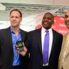 Gladstone Taylor / Photographer

l-r Sean Killen (Director-Carribbean, Blackberry) , Richard Burey (Manager Territory Channels, Blackberry) and Patrick King (Distributions Director, Digicel)


Digicel launches the Blackberry Q10 at their ocean boulevard head office yesterday afternoon