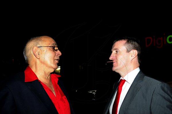 Winston Sill / Freelance Photographer
Digicel launch 4G Service. held at Victoria Pier, Ocean Boulevard on Monday night June 25,. 2012. Here are Sameer Younis (left); and Mark Linehan (right).