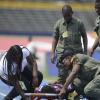 Shorn Hector/Photographer Medics attend to an injuried athlete on day two of the ISSA/GraceKennedy Boys and Girls’ Athletics Championships held at the The National Stadium in Kingston on Wednesday March 27, 2019