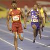 Shorn Hector/Photographer Ricardo White of Wolmers Boy's anchors his team to victory in hheat 4 of the boys class one 4x100 merters relay on day two of the ISSA/GraceKennedy Boys and Girls’ Athletics Championships held at the The National Stadium in Kingston on Wednesday March 27, 2019