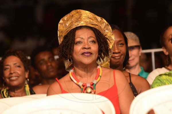 Shorn Hector/Photographer  Prof. Verene Shepherd captivated by the performances on stage at the Seville Emancipation Jubilee 2018