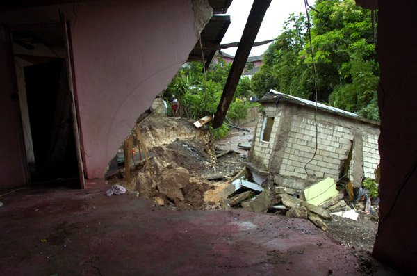 Norman Grindley/Chief Photographer
This house washed away in the Sandy Park gully in Liguanea St. Andrew. September 29, 2010.