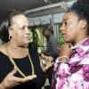 Rudolph Brown/Photographer
Wyvolyn Gager, (left) chat with Jacqui Tyson at the 12th Anniversary Awards Luncheon for presentation of the 2011/2012 Fair Play Awards at the Terra Nova Hotel on Tuesday, September 11-2012
