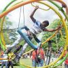 Ian Allen/Photographer
Maleek Blackwood enjoys himself in the Happy Try while attending the Lasco 
Family Extravaganza at Hope Gardens on Boxing Day 2015.