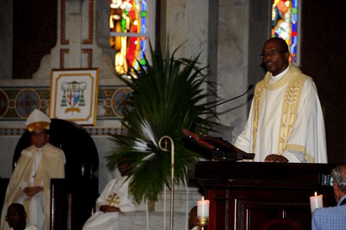 Winston Sill / Freelance Photographer
Farewell Mass for Bishop-Elect of the Diocese of St. Johns-Basseterre, the Rev. Monsignor Kenneth Richards, held at the Cathedral of theMost Holy Trinity, North Street on Wednesday January 4, 2012.