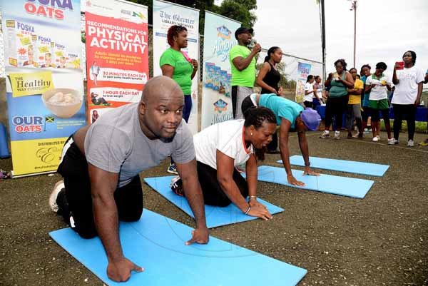 Lionel Rookwood/PhotographerThe Gleaner's Fit 4 Life event with the Trainfit Club's Outdoor Madness, Boxing Fitness with Sakima Mullings and Self Defense with Master Arthur Barrows on Saturday, November 11, at In Motion Gym, Shortwood Teachers' College, St Andrew.