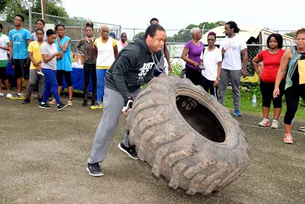 Lionel Rookwood/PhotographerThe Gleaner's Fit 4 Life event with the Trainfit Club's Outdoor Madness, Boxing Fitness with Sakima Mullings and Self Defense with Master Arthur Barrows on Saturday, November 11, at In Motion Gym, Shortwood Teachers' College, St Andrew.