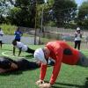 Lionel Rookwood/Photographer

Participants in the men's pushups challenge at The Gleaner's Fit 4 Life and St Matthew's Walkers event on Saturday, October 7, 2017 at the Jacks Hill Community Centre in St Andrew.