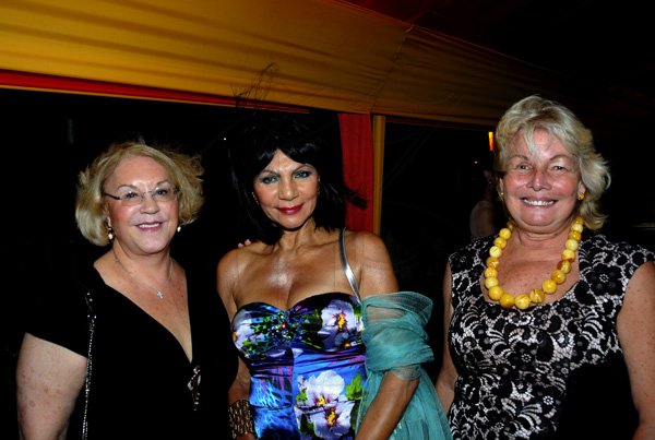 Winston Sill / Freelance Photographer
 Ambassador of the Federal Republic of Germany Josef Beck and wife Gudrun Beck host Day of German Unity Reception, held at Bracknell Avenue, Jack's Hill on Wednesday night October 3, 2012. Here are Bev. Levy (left); Michelle Bovell (centre); and Jeanne Watson (right).