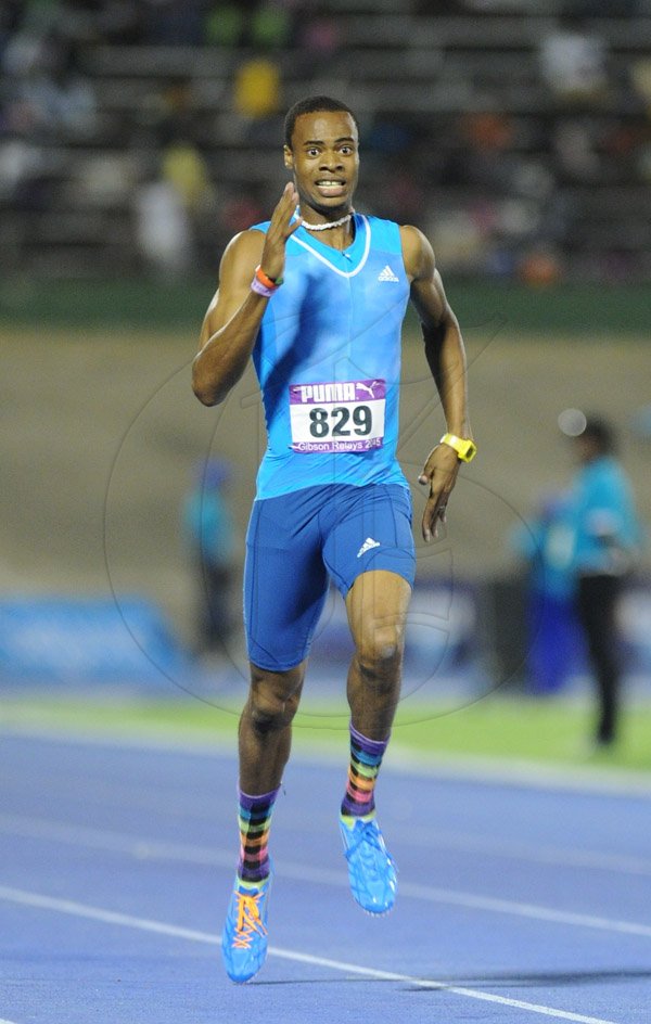 Ricardo Makyn/Staff Photographer 
Andre Clarke of GC Foster College  Men's  400 open   at the 2015 Gibson/McCook relays held at the National Stadium on Saturday 28.2.2015