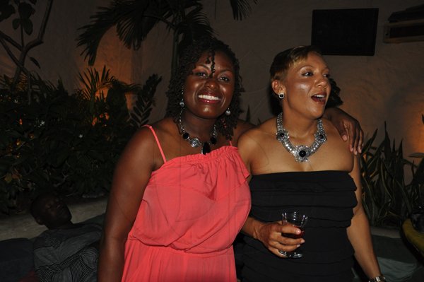Janet Silvera Photo
?
?Natalie Morris (left) and Karis Bailey?dancing the night away?at the launch of bass guitarist Taddy Ps 'Gimme di Bass' album?at Blue Beat, Montego Bay,?last Thursday night.