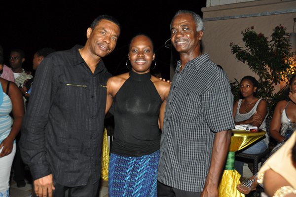 Janet Silvera Photo
?
From L- Douglas Prout, Kadeen Howden and Walt Crooks?at the launch of bass guitarist Taddy Ps 'Gimme di Bass' album?at Blue Beat, Montego Bay,?last Thursday night.