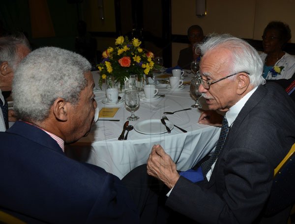 Rudolph Brown/Photographer
Ken Allen (left) and Professor Gerald Lalor are deep in conversation.


The Gleaner's pensioners luncheon at the Jamaica Pegasus Hotel in New Kingston on Tuesday,March 27-2012