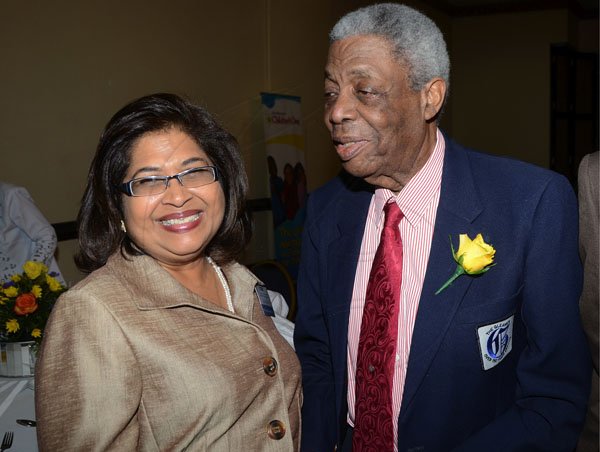Rudolph Brown/Photographer
Jean Lowrie-Chin lymes with Ken Allen.

The Gleaner's pensioners luncheon at the Jamaica Pegasus Hotel in New Kingston on Tuesday,March 27-2012