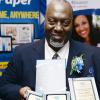 Jermaine Barnaby/Photographer
Andrew Walters, sales representative of the year, poses with his collection of awards at The Gleaner’s Annual Sales Awards Breakfast at the Jamaica Pegasus Hotel, Legacy Suite 81 Knutsford Boulevard, Kingston on Monday, January 18, 2016.