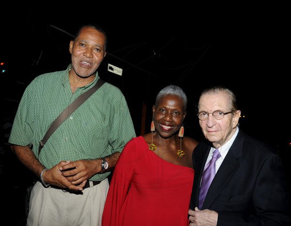 Winston Sill / Freelance Photographer
Launch of book 'Global Reggae' edited by Prof Carolyn Cooper, held at PULS8, Trafalgar Road on Sunday night February 17, 2013. Here are Nathan L.L. Robb (left); Prof Cooper (centre); and Hon. Edward Seaga (right).