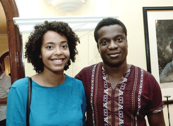 Winston Sill/Freelance Photographer
Amanda Wilkin and Ladi Emeruwa cast members of Hamlet pose for a photo at British High Commissioner David Fitton's reception for Shakespeare Globe Cast Members.