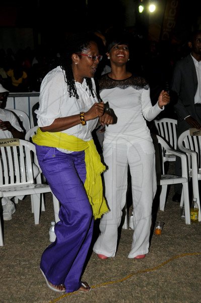 Winston Sill / Freelance Photographer
The Kingston and St. Andrew Corporation (KSAC) presents Gospel On The Waterfront, "Reclaiming Kingston for Christ", held on Ocean Boulevard, Donwtown on Thursday night March 28, 2013. Here are Mayor Angela Brown-Burke (left); and Counsellor Kari Douglas (right).