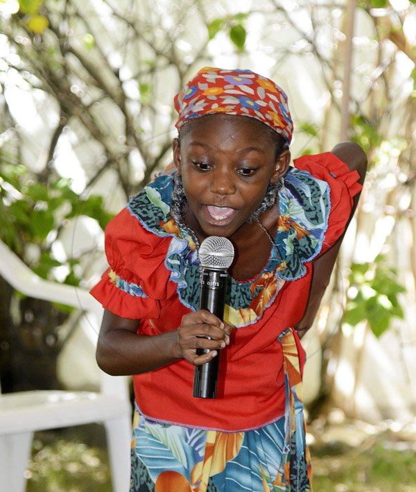 Gladstone Taylor/Photographer
Tafanyah Mitchell of Seaforth Primary performs at the Governer General's Achievement Awards ceremony held at the Whispering Bamboo Cove Resort, Morant Bay, St Thomas, Thursday.
