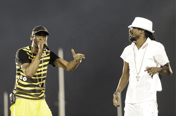 Ricardo Makyn/Staff Photographer
                                                                                Bounty Killer (left) and Beenie Man took patrons on a trip down memory lane.                                                                                                                                                                                                                                                                                                                                                                                                                             Grand Gala to mark Jamaica's 49th Year of Independence at the National Stadium on Independence Day Saturday 6.8.2011