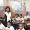 Jermaine Barnaby/Photographer<\n>Nicola Francis (standing) senior teacher of students welfare at Bridgeport Primary talking to students Gsat about their expectations on Monday June 15, 2015