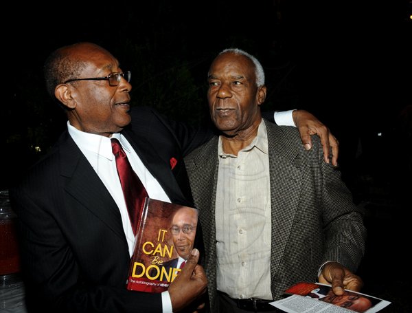 Winston Sill / Freelance Photographer
Launch of Dr. Henry Lowe Autobiography titled "It Can Be Done", held at Eden Gardens, Lady Musgrave Road on Wednesday night November 28, 2012. Here are Dr. Lowe (Left); and Y.P Seaton (right).