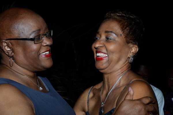 Winston Sill/Freelance Photographer
Audrey Hinchcliffe celebrates her 75th Birthday with family and friends, held at Terra Nova All-Suite Hotel, Waterloo Road on Saturday night January 10, 2015. Here are Audrey Hinchcliffe (left); and Mignonette Reynolds (right).