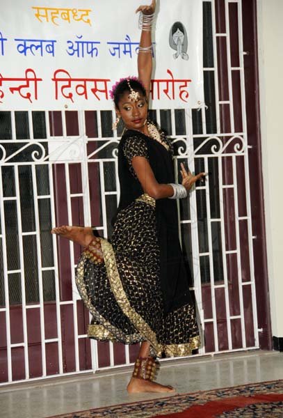 Winston Sill/Freelance Photographer
Indian High Commissioner Pratap Singh host Hindi Day Celebration, held at the India High Commission, Seymour Avenue on Saturday night September 14, 2013. Here is Krystalann Jaggernath-Mills, a dancer from Trinidad.