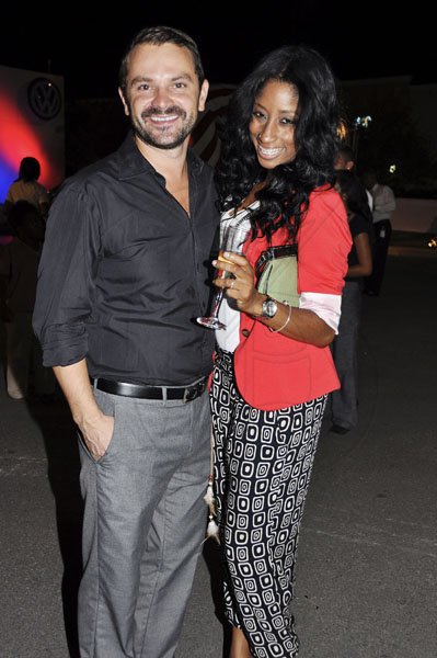 Janet Silvera Photo
 
Sandals Resorts International's Stephen Hector and his better half 'The Vibe's' Lauren Dunn at the unveiling of ATL Autohaus' 2012 Honda CRV at their Bogue industrial centre in Montego Bay last Thursday night