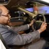 Edmund Bartlett, Minister of Tourism gets the feel of the Hyundai Sonata 2016, last Wednesday at the launch of the Hyundai's new showroom.