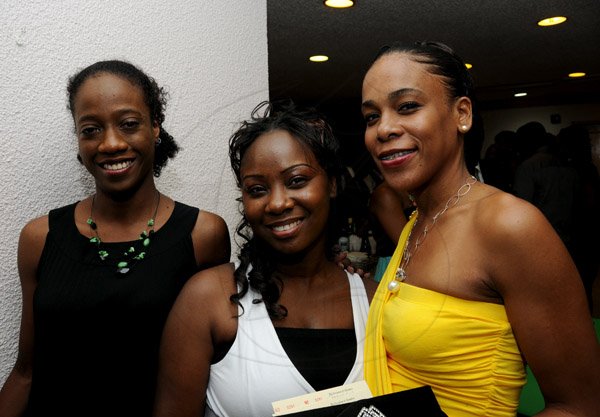Winston Sill / Freelance Photographer
The Incorporated Masterbuilders Association of Jamaica (IMAJ) 60th Anniversary  Awards Banquet, held at the Jamaica Pegasus Hotel, New Kingston on Saturday night March 2, 2013. Here are Nicole Bryan (left); Jannelle James (centre); and Wendy Ann Gray (right).