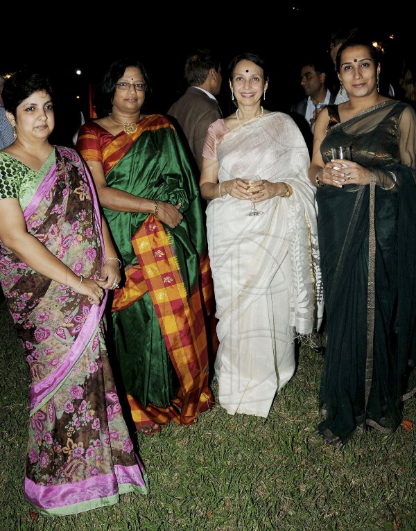 Winston Sill / Freelance Photographer
Outgoing Indian High Commissioner to Jamaica Mohinder Grover and his wife Vardeep Grover host their Farewell Reception, held at India House, East King's House Road on Friday night August 24, 2012. Here are Monita Gopal (left); Jayashree Kumar (second left); Geeta Sethi (second right); and Aditi Dhimar (right).