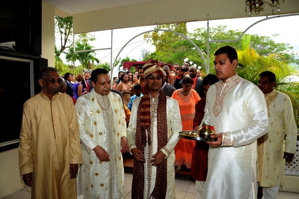Winston Sill / Freelance Photographer
Indian style wedding ceremony of Jayant Thakura and Shanti Badaloo, held at Mona Visitor's Lodge, UWI Campus on Saturday March 24, 2012.