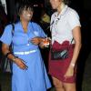 Winston Sill/Freelance Photographer
St Catherine High alum Marie Hollands (left) raps with Michelle Belnavis, St Andrew High School for Girls 'old girl' at the J Wray and Nephew Skoolaz party held at the Visitor's Lodge last Wednesday.

******************************************************** December 7, 2011.