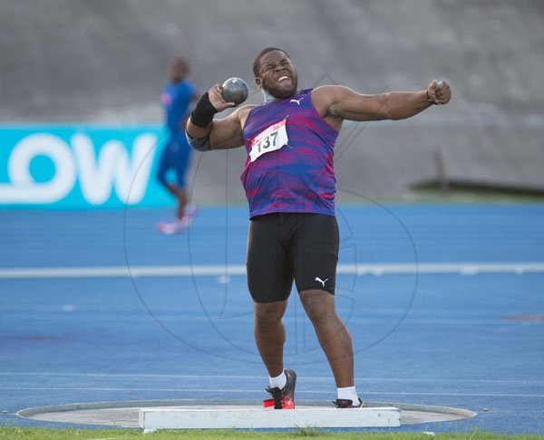 Gladstone Taylor / Photographer
JAAA National Senior Championships held at the National Stadium on Friday, June 23, 2017

Odayne Richards shotput finals winner with a distance thrown of 21.29m
