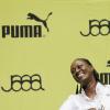 Ricardo Makyn/Staff Photographer
Grace Jackson is caught in a happy mood at he JAAA/Puma Press Conference  that was held at the Daegu  Daeduk Cultural Hall in Daegu, South Korea yesterday.

******************************************************************on Thursday,  August 25, 2011.