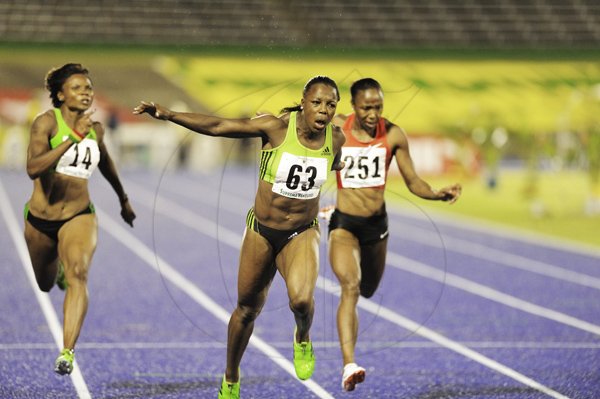 Ricardo Makyn/Staff Photographer
Veronica Campbell-Brown winning the Womens 100 Meters   on Day two of the National Trials at the National Stadium on Friday 24.6.2011