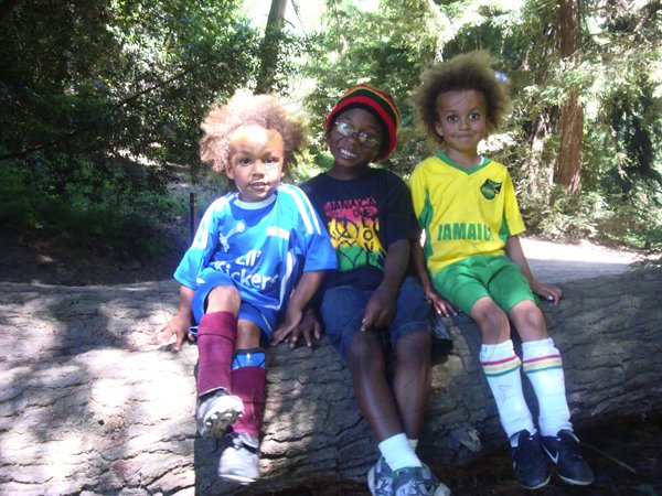 Children of Jamaican parents making a statement about their heritage