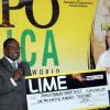 LIME presents sponsorship cheque for the staging of Expo Jamaica 2010.