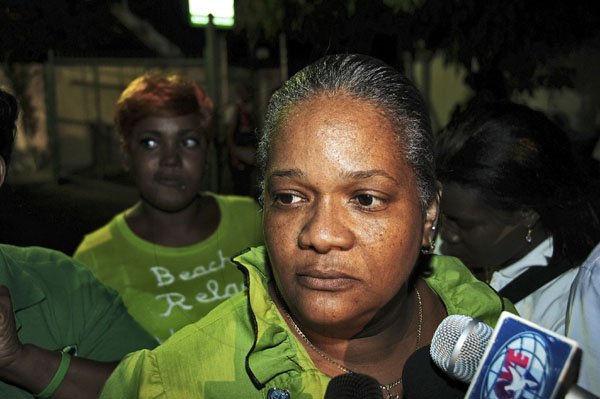 --  business social -- 

Gladstone Taylor / Photographer
Sharon Hay-Webster's citizenship status is now moot. She was among the losers on Thursday night even after switching parties. She is seen here at JLP headquarte on election night.