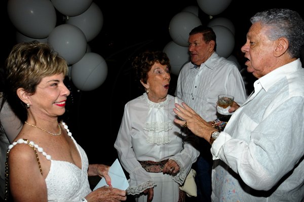 Winston Sill / Freelance Photographer
James Watson celebrates his 40th Birthday in fine style with family and friends with a party, held at Kingston Polo Club, Caymanas Estate on Saturday night November 24, 2012. Here are Diana Stewart (left); her mother --??? (centre); Richard Stewart (second right); and Anthony Watson (right).