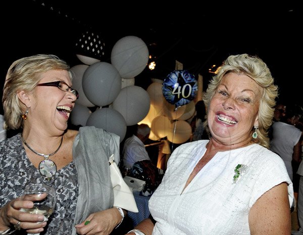 Winston Sill / Freelance Photographer
James Watson celebrates his 40th Birthday in fine style with family and friends with a party, held at Kingston Polo Club, Caymanas Estate on Saturday night November 24, 2012. Here are Dr. Carolyn Gomes (left); and Jeanne Watson (right).