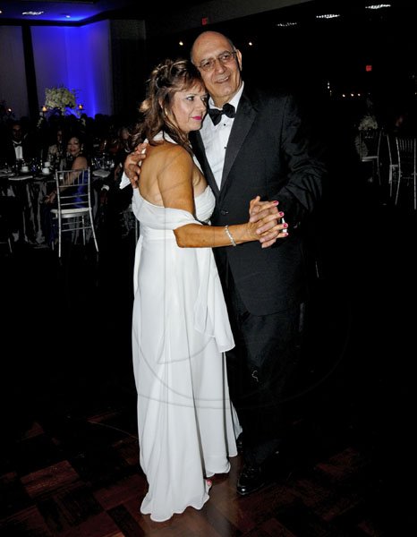 Winston Sill / Freelance Photographer
Chairman of the Civic Affairs Committee of the Jamaica Chamber of Commerce Sameer Younis and wife Leila take to the dance floor.

30th annnual Grand Charity Ball,  held at the Jamaica Pegasus Hotel, New Kingston on Saturday night November 5, 2011.